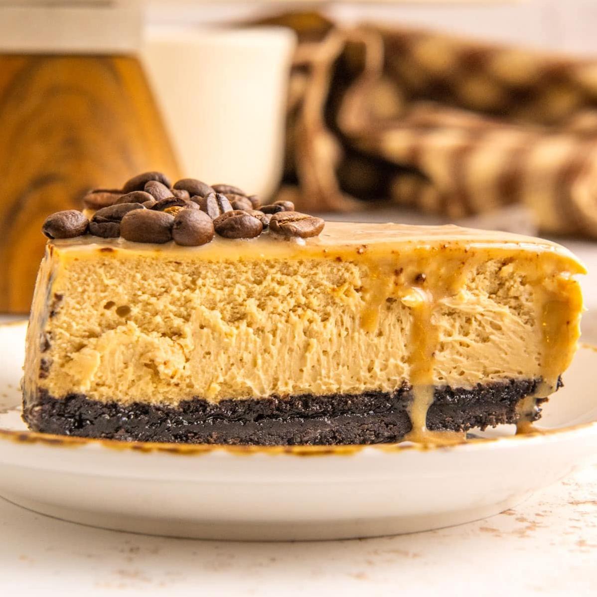  A coffee twist on a classic cheesecake, perfect for any occasion.