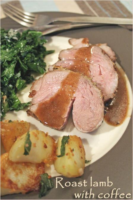  Aromatic roasted lamb with a generous coffee glaze