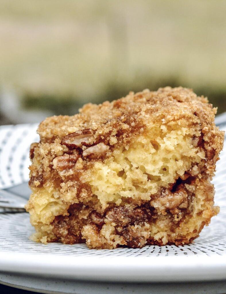 Breakfast just got better with a slice of this low-fat coffee cake.
