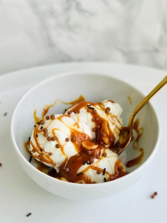  Coffee and salted peanut butter caramel? Yes, please!