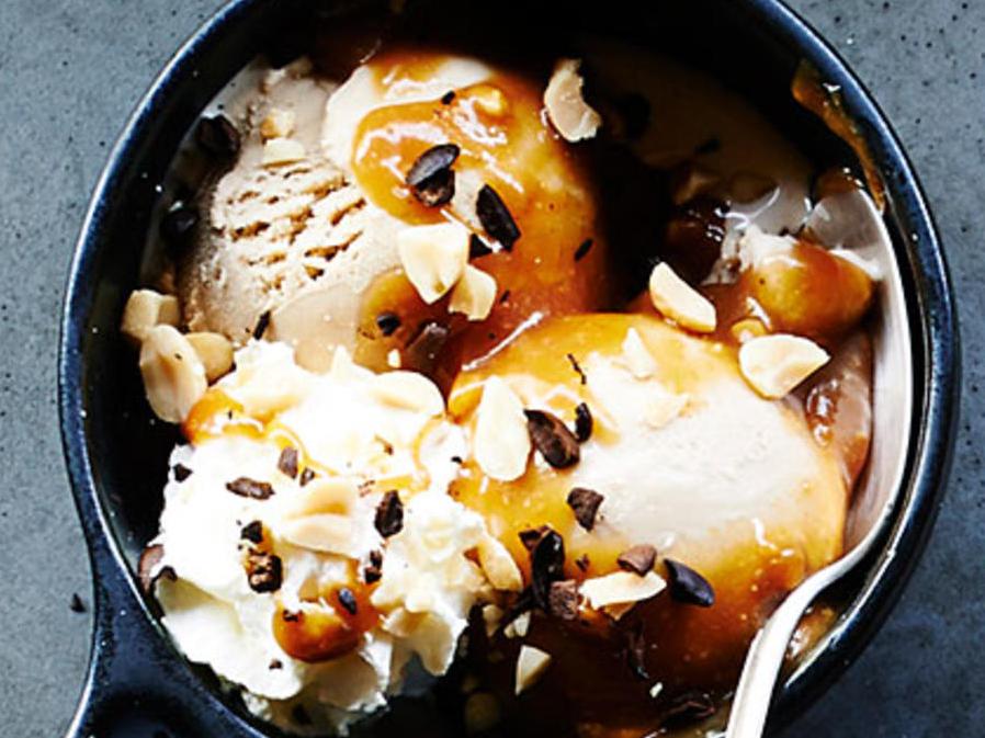 Coffee Sundaes With Salted Peanut Butter Caramel