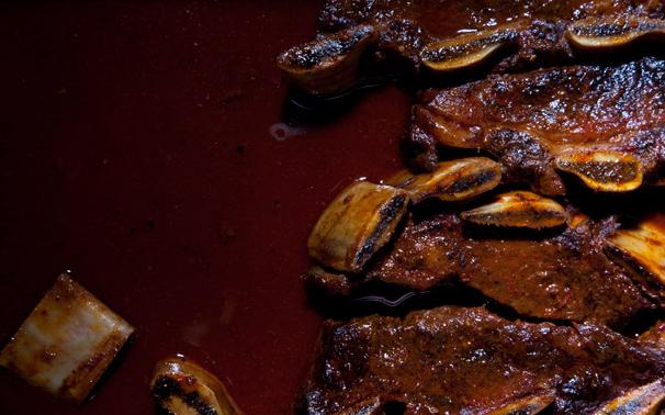  Cooked low and slow, the short ribs become fork-tender and the coffee ancho chile sauce