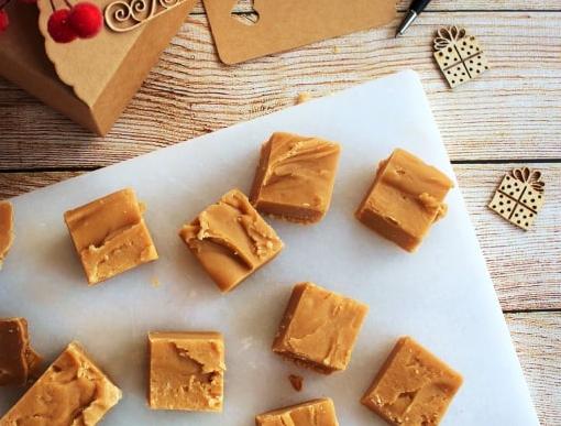  Cozy up with a cup of coffee and a square of this decadent fudge.