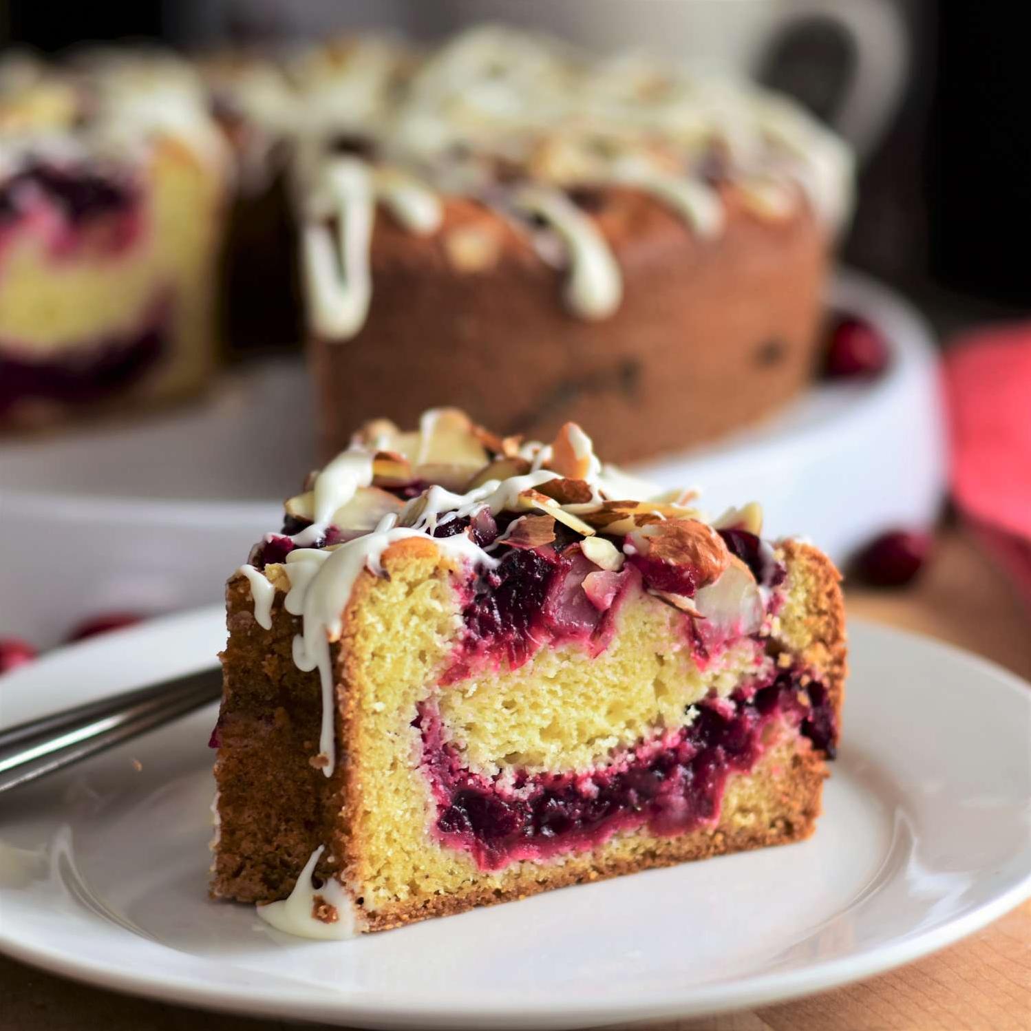  Cranberry swirl adds a festive touch to this classic cake