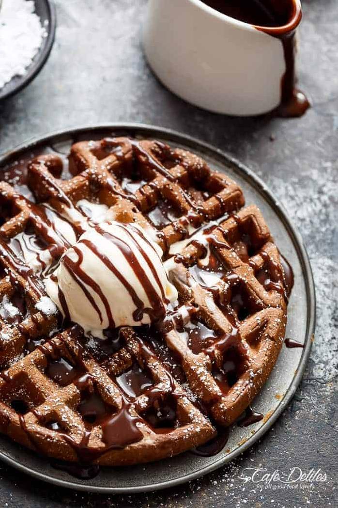  Curl up with a stack of these waffles on a lazy weekend morning.
