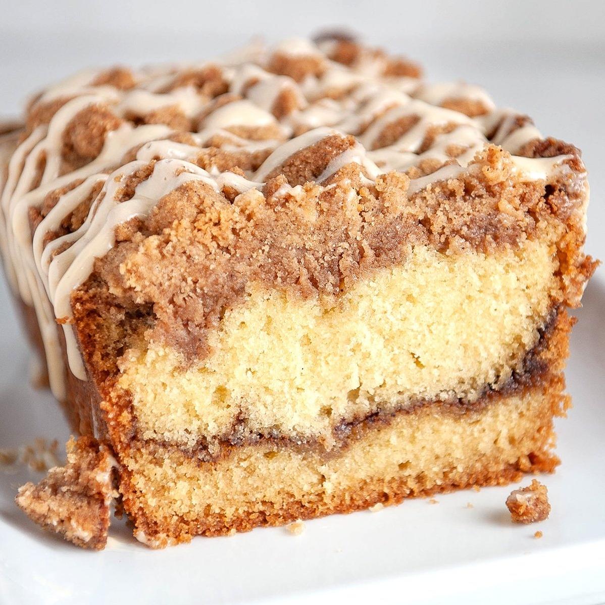  Enjoy a classic coffee cake with a generous amount of cinnamon.