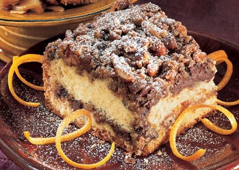  Enjoy your morning cup of Joe with a delicious slice of orange coffee cake.