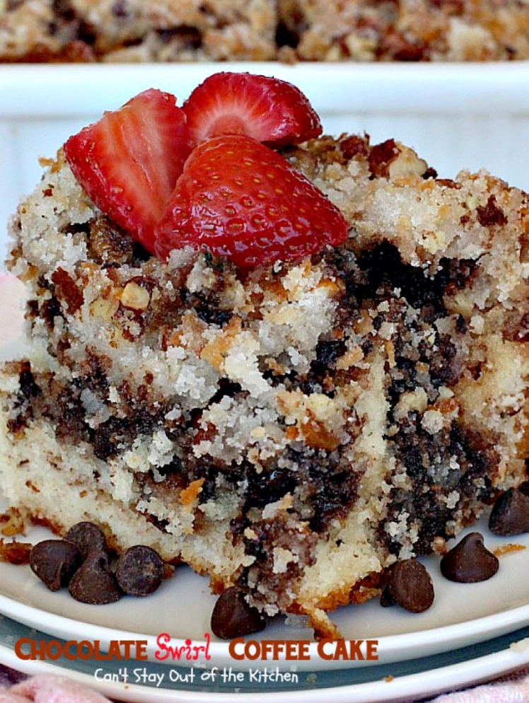  Feed your chocolate cravings with this decadent and indulgent coffee cake.