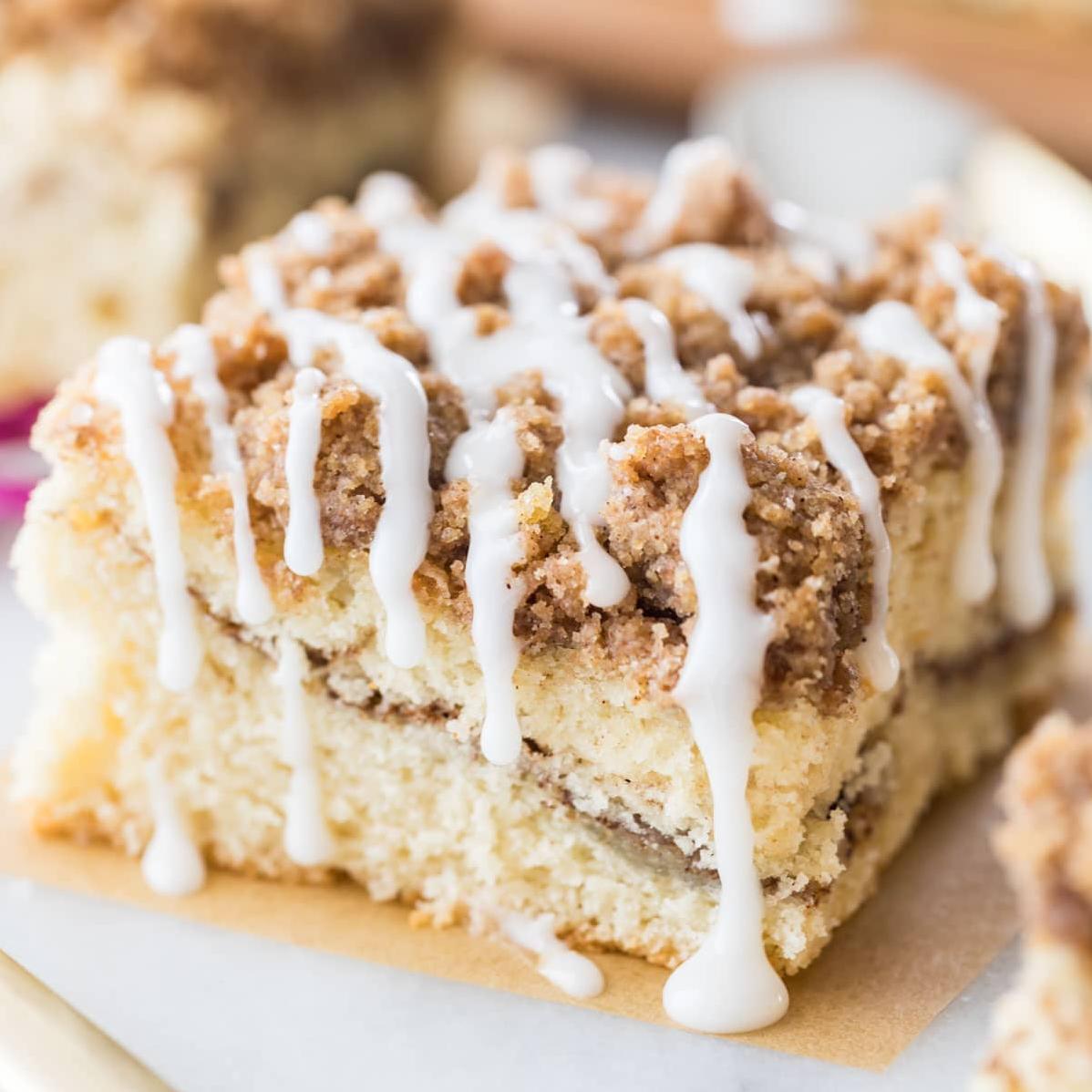  Get ready for your taste buds to dance with every bite of this mouth-watering coffee cake.