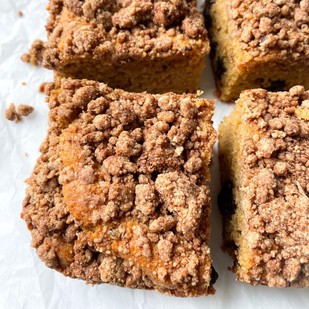  Get ready to indulge in a warm and comforting slice of almond coffee cake.