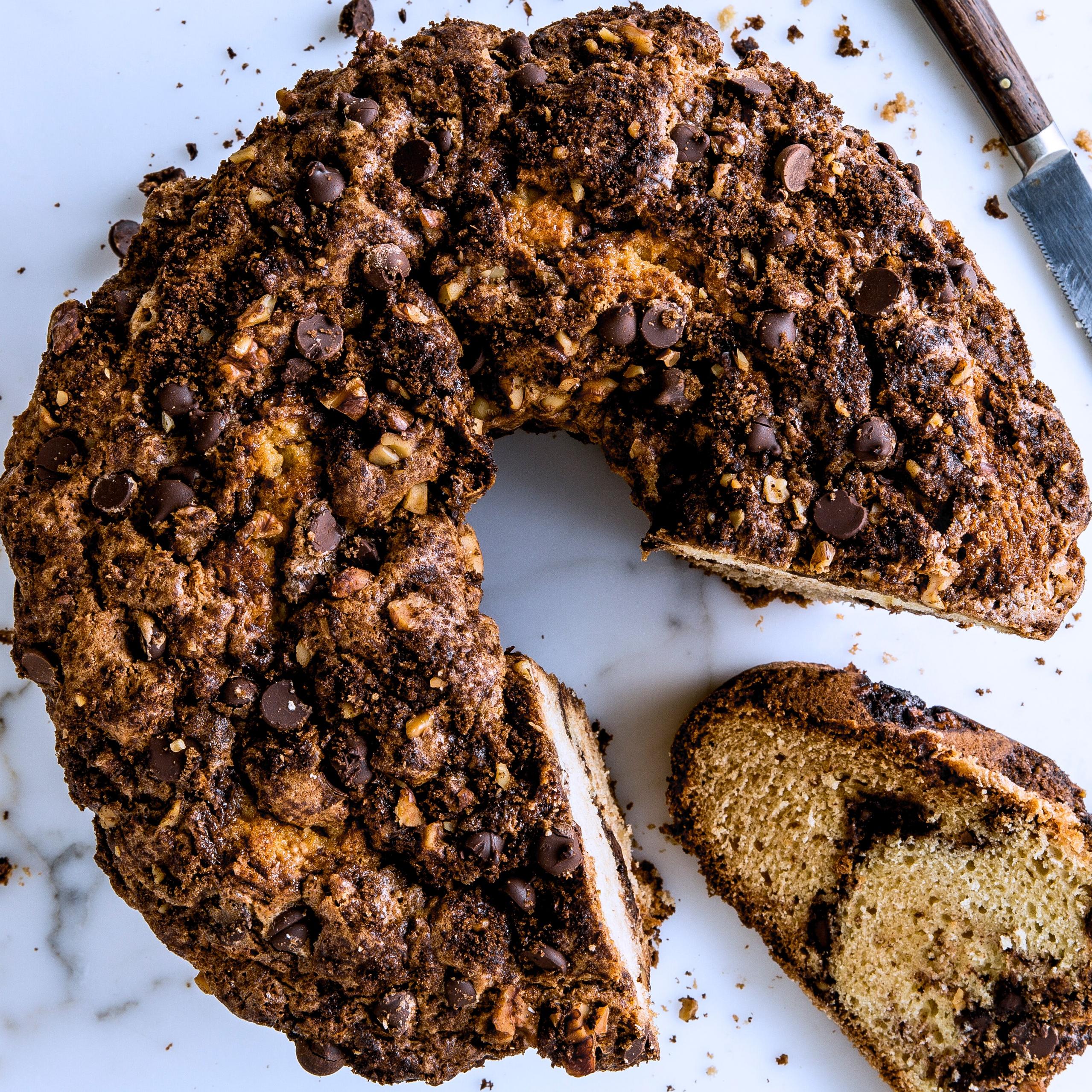  Get ready to indulge in this chocolate nut coffee cake.