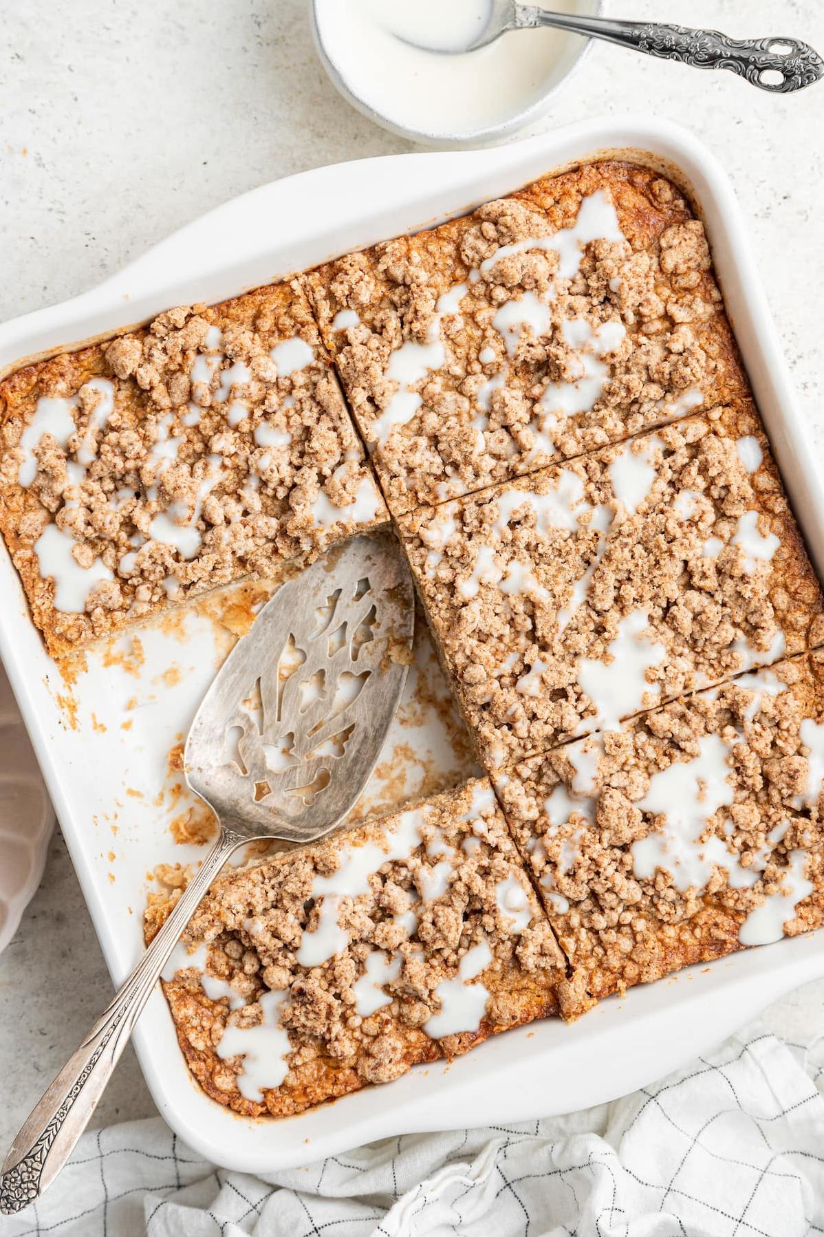  Get ready to start your day on a delicious note with this oatmeal coffee cake!