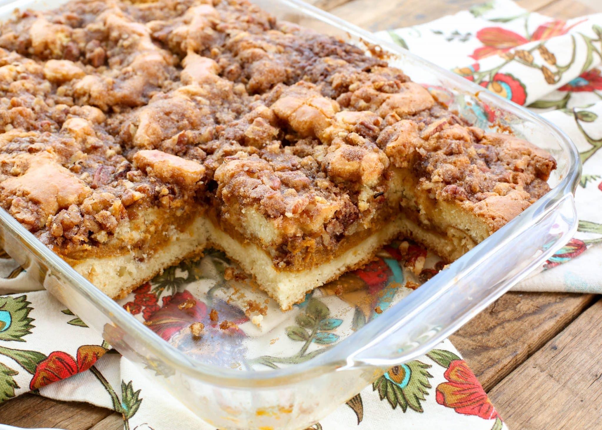  Get your caffeine fix and satisfy your sweet tooth with this amazing pumpkin coffee cake.