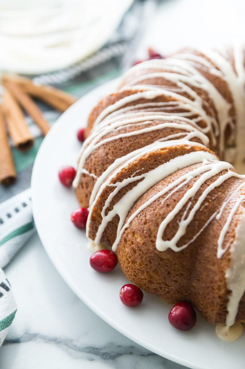  Impress your guests with a homemade eggnog coffee cake that looks and tastes amazing.