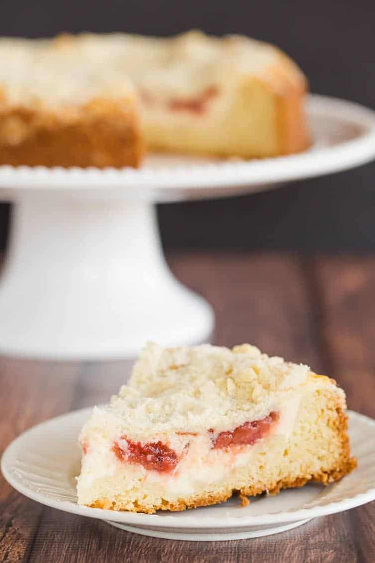  Impress your guests with a stunning homemade Rhubarb Cream Cheese Coffee Cake.