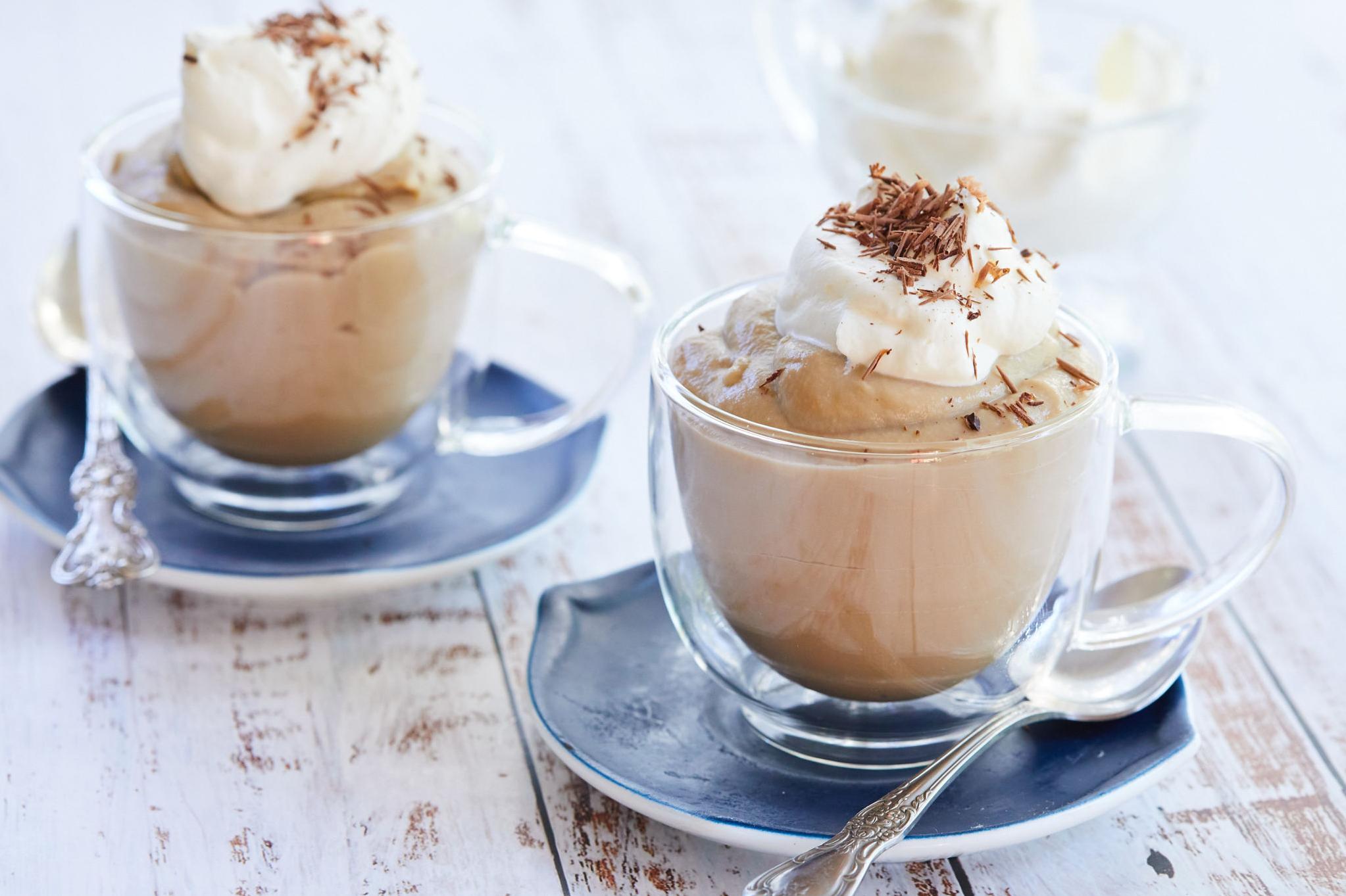  Indulge in a chocolate lover's dream with these coffee-infused pudding cups