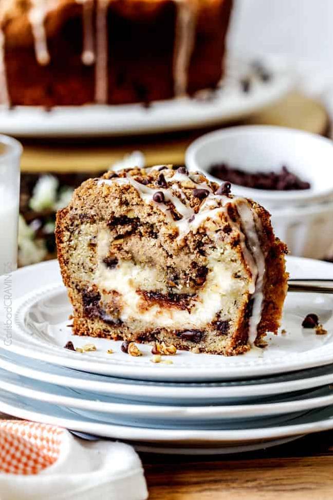  Indulge in a slice of heaven with every bite of our Chocolate-Cream Cheese Coffee Cake.