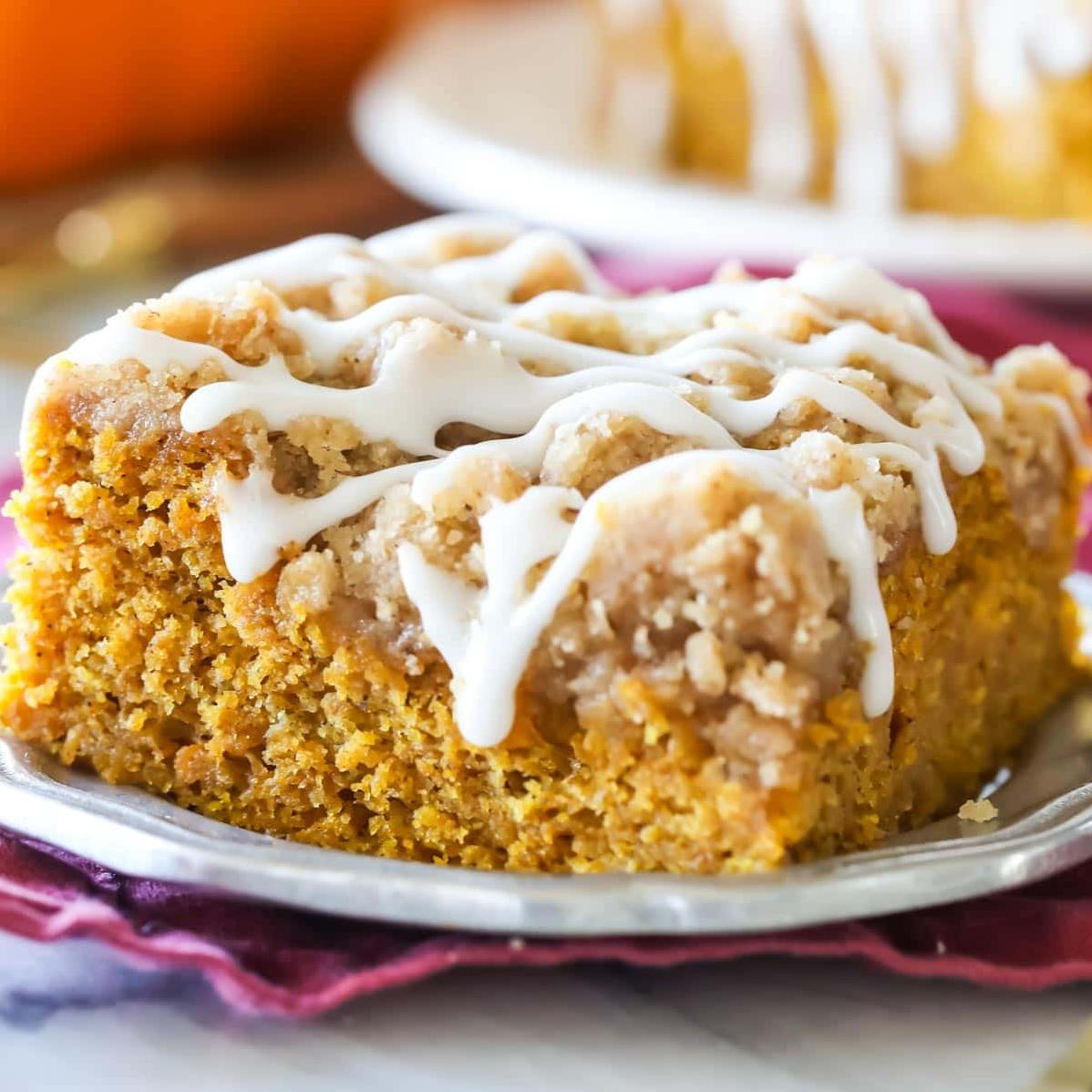  Is it fall yet? This pumpkin coffee cake will have you feeling the cozy autumn vibes in no time.