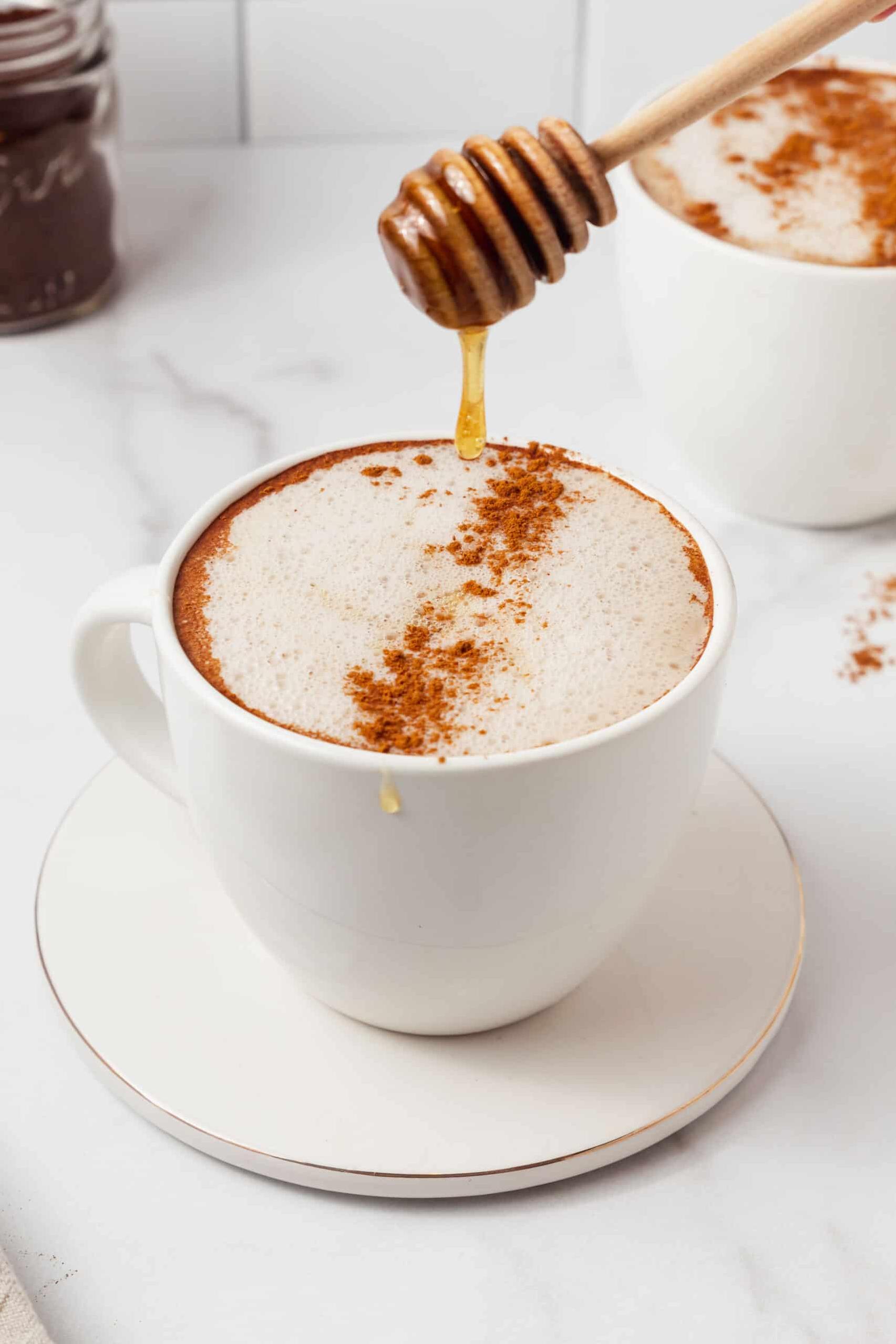  Kickstart your morning with the warmth and comfort of a cinnamon latte.