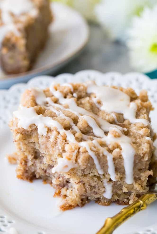  Let the aroma of fresh-baked banana coffee cake transport you to a place of pure bliss.