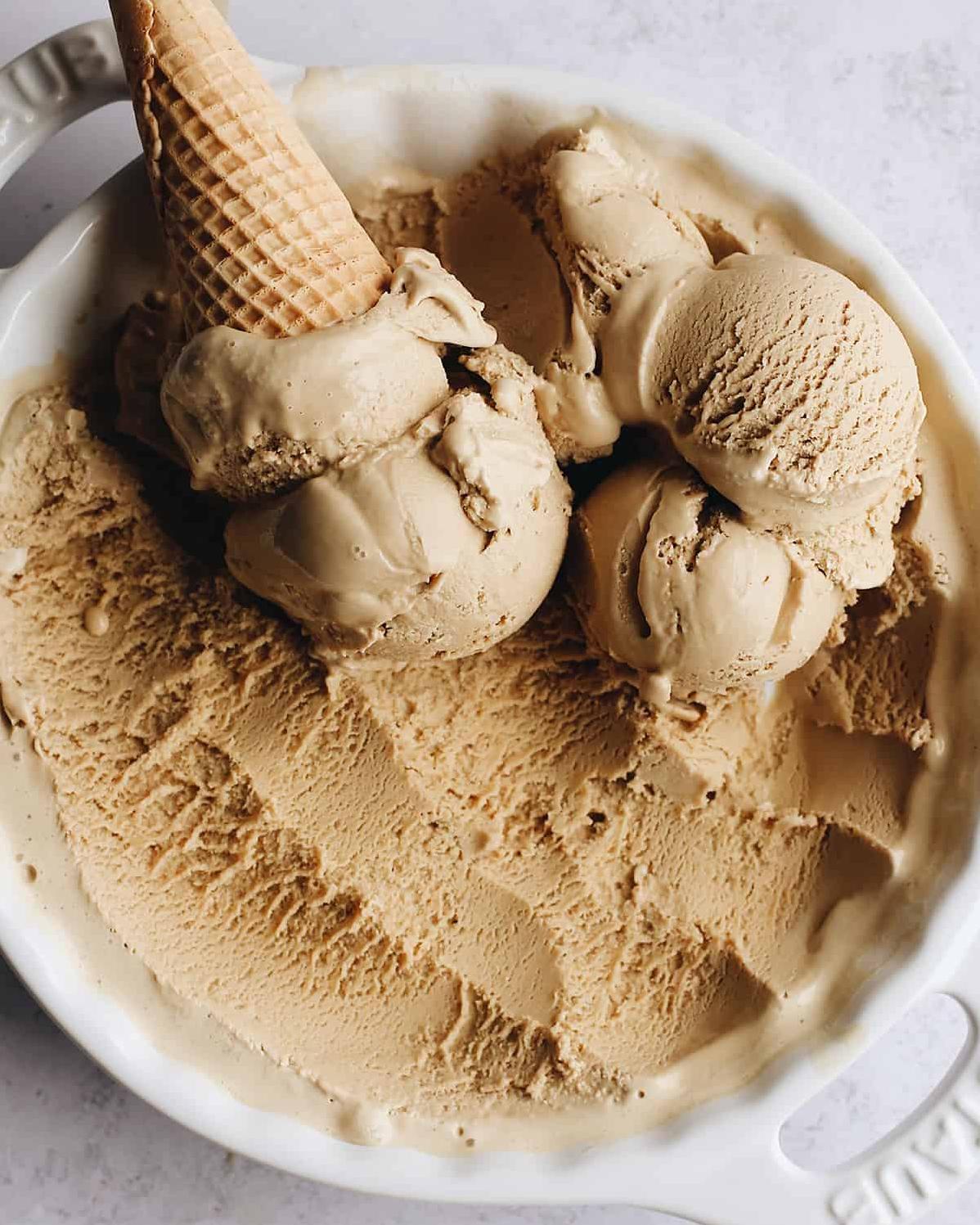  Lust-worthy coffee ice cream with chunks of crushed coffee beans in every bite.