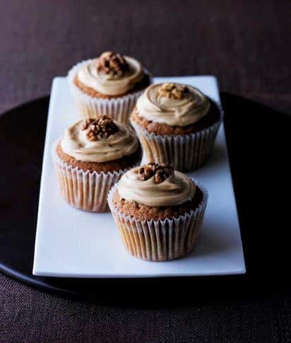  One bite of these coffee and walnut cupcakes and you'll be transported to cozy cafes and relaxed afternoons.
