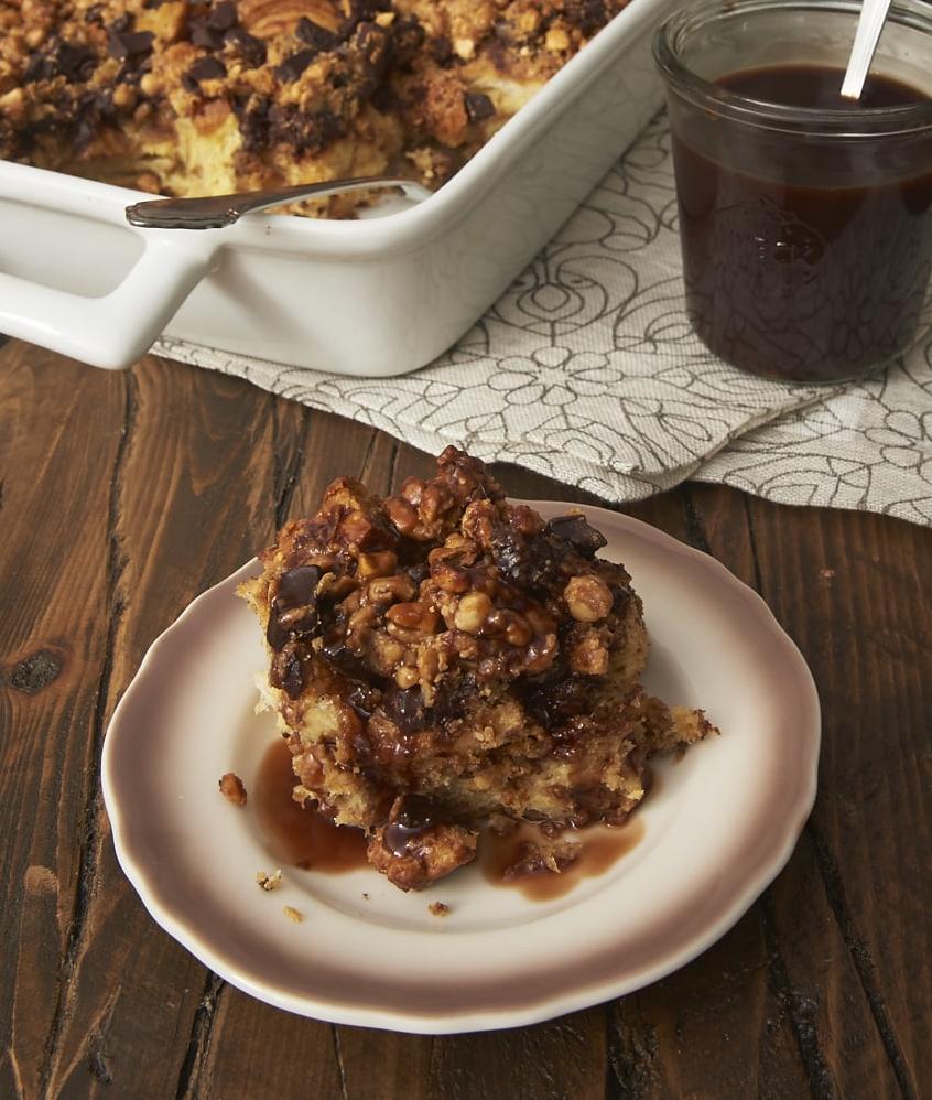 Peanut Butter Bread Pudding With Coffee Liqueur Sauce