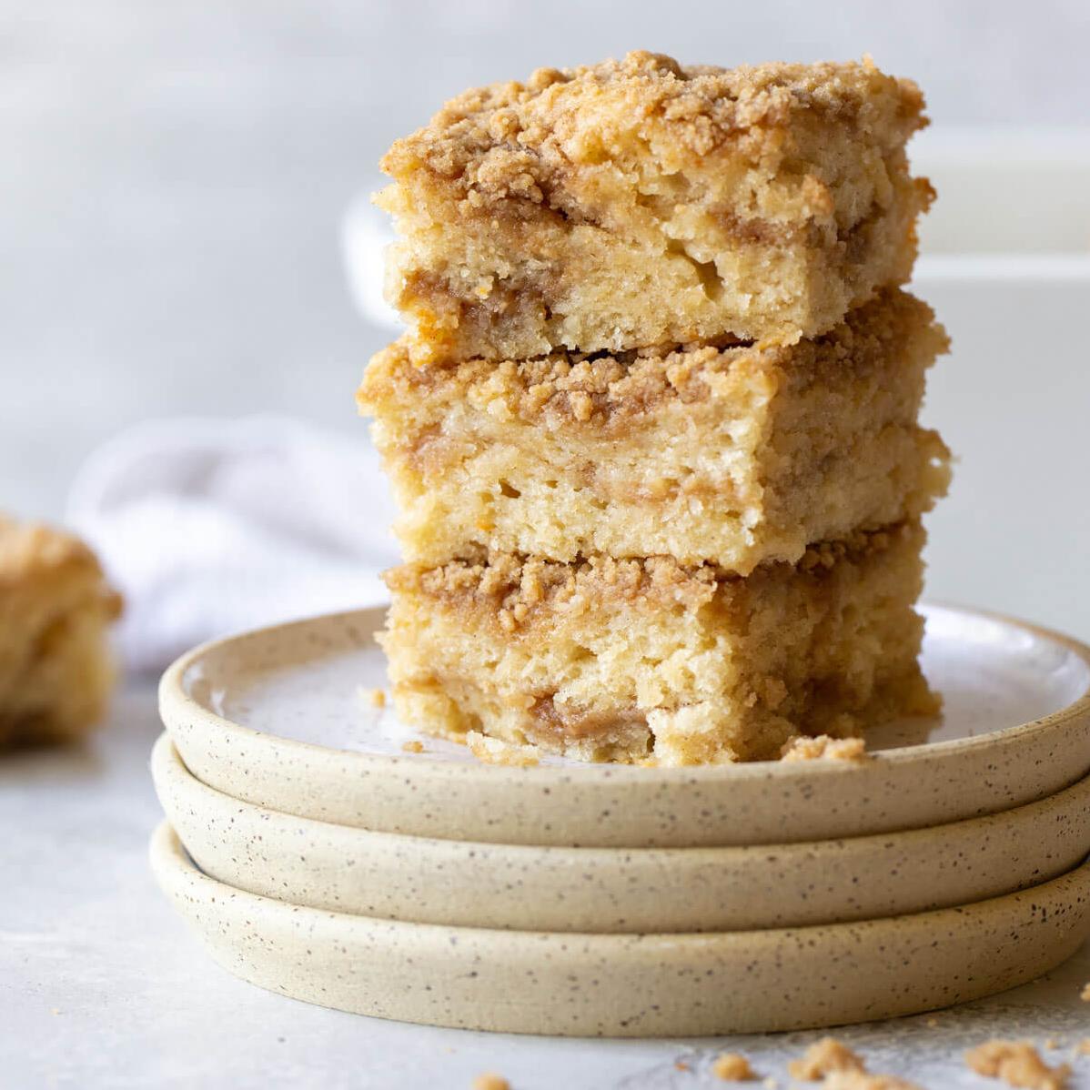  Perfectly balanced sweetness and a crumbly cinnamon topping in every bite.