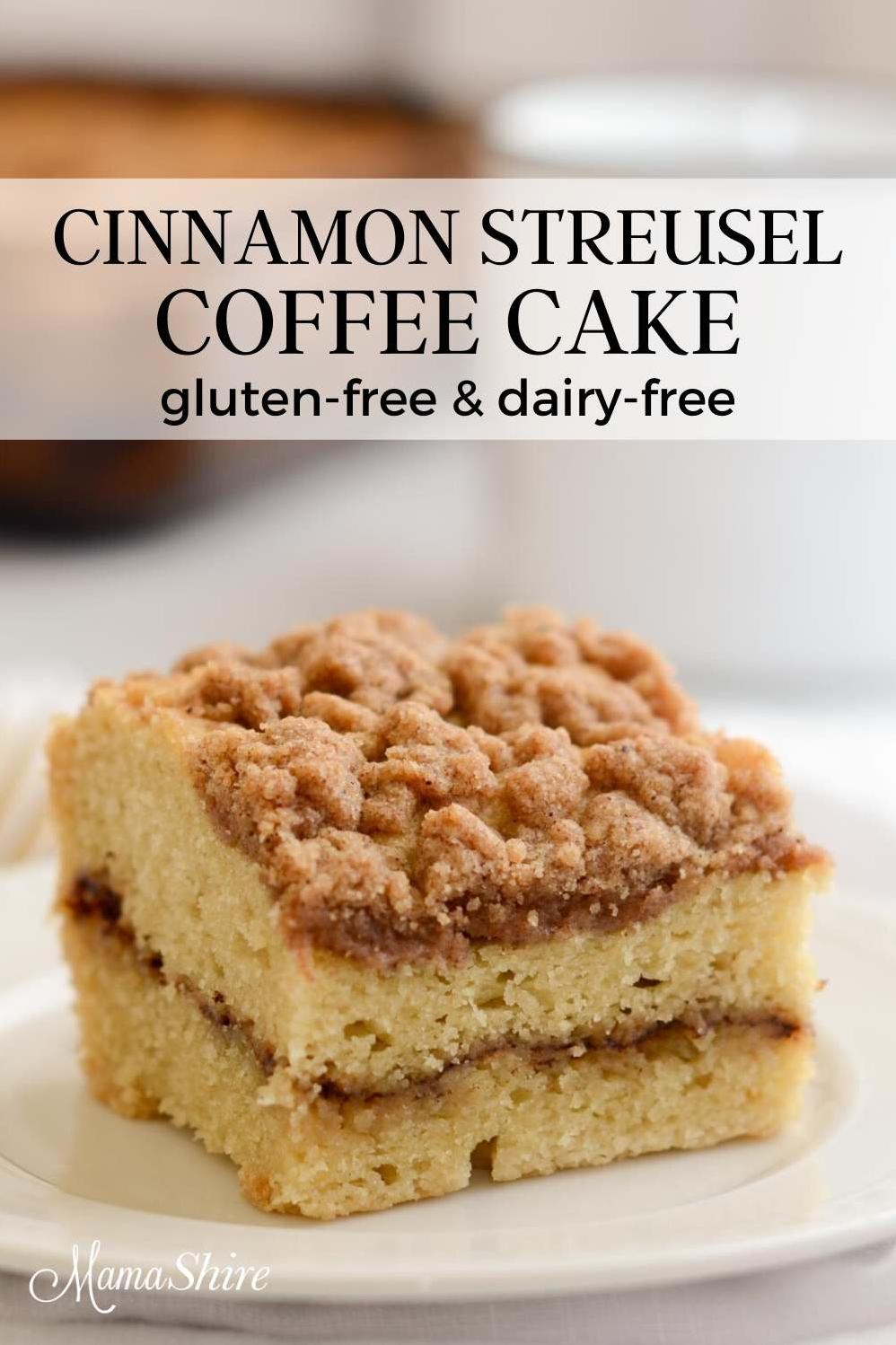  Pour a cup of your favorite coffee and enjoy a slice of our delicious homemade cinnamon streusel cake.