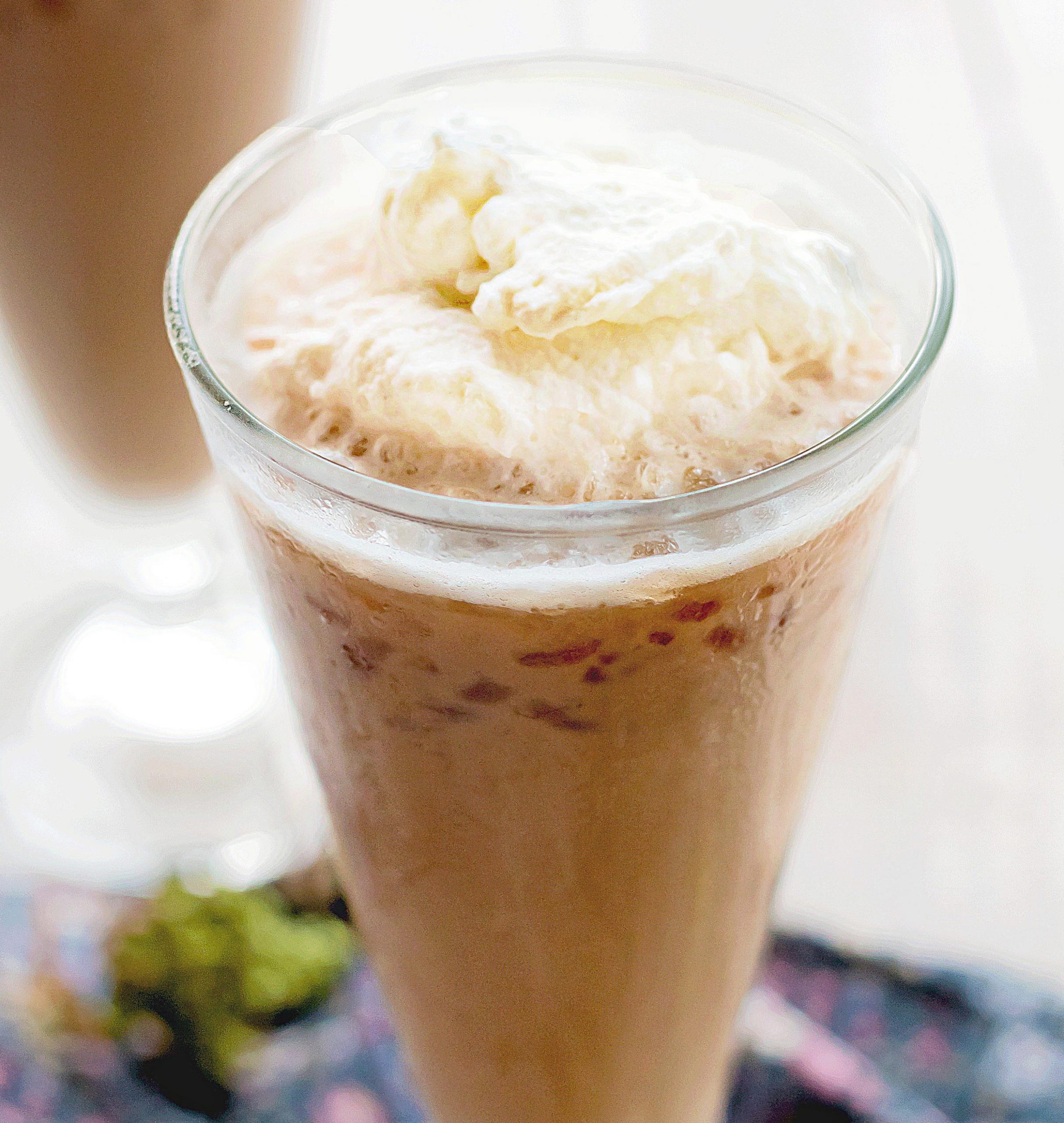  Refreshing and nutty, this iced hazelnut coffee cooler is perfect for summer days.