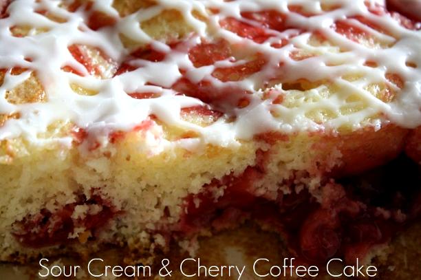  Satisfy your sweet tooth with this delicious Sour Cream Cherry Coffee Cake!
