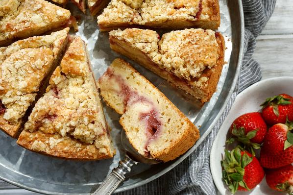  Satisfy your sweet tooth with this delicious Strawberry Sour Cream Coffee Cake