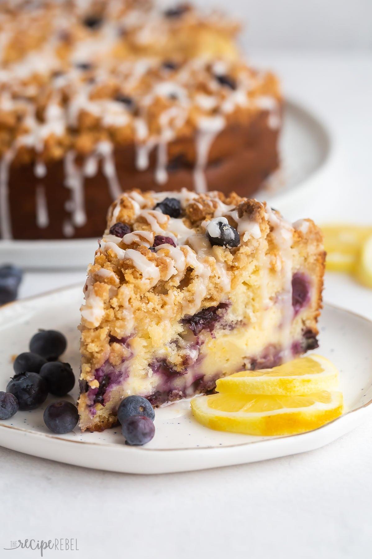  Sink your teeth into the juicy blueberries baked into our cake.