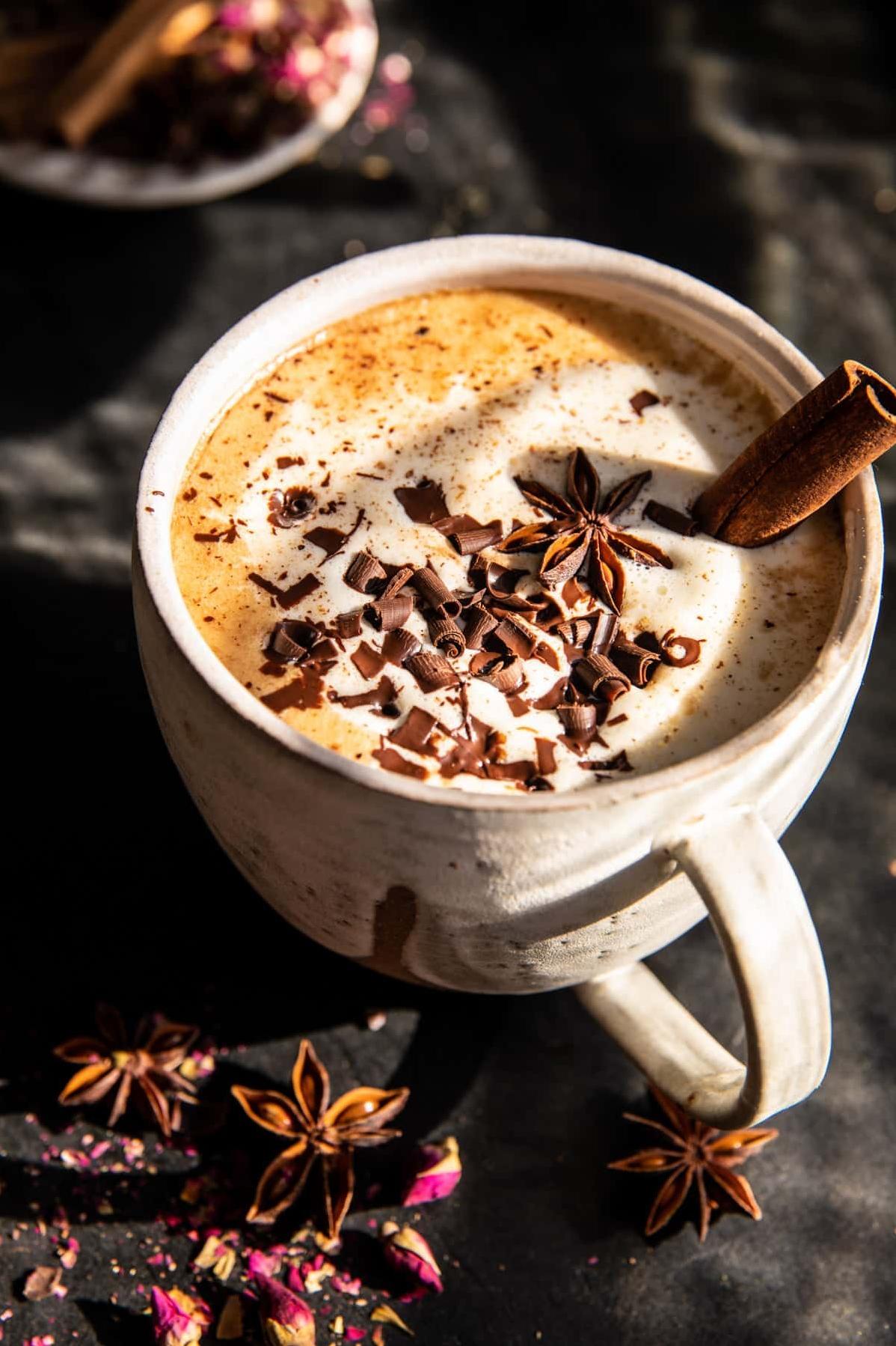 Sip into something comfortable and enjoy the bold flavors of the Chai Chocolate Coffee.