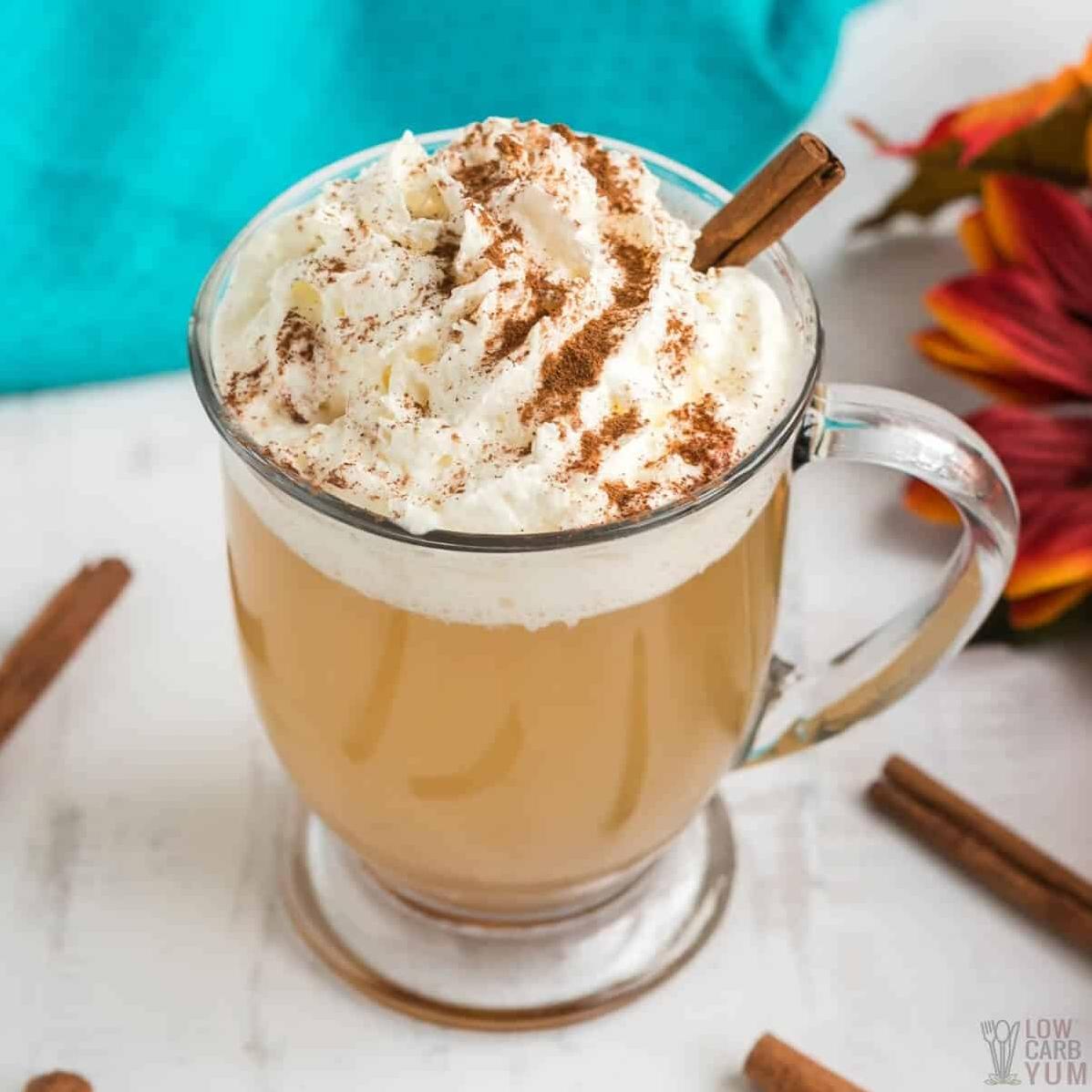  Sip on a little bit of autumn with this caramel apple cinnamon latte