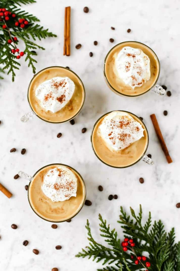  Spice up your regular eggnog with a splash of coffee for an extra kick.