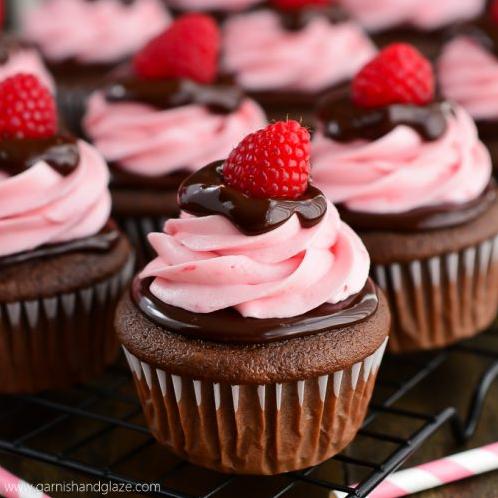 Strawberry & Raspberry Coffee Cupcakes