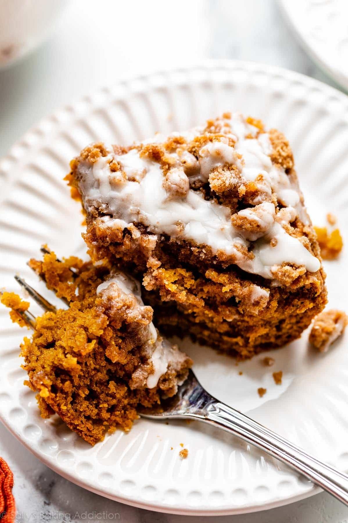  The aroma of baked pumpkin and espresso will fill your home while making this coffee cake.