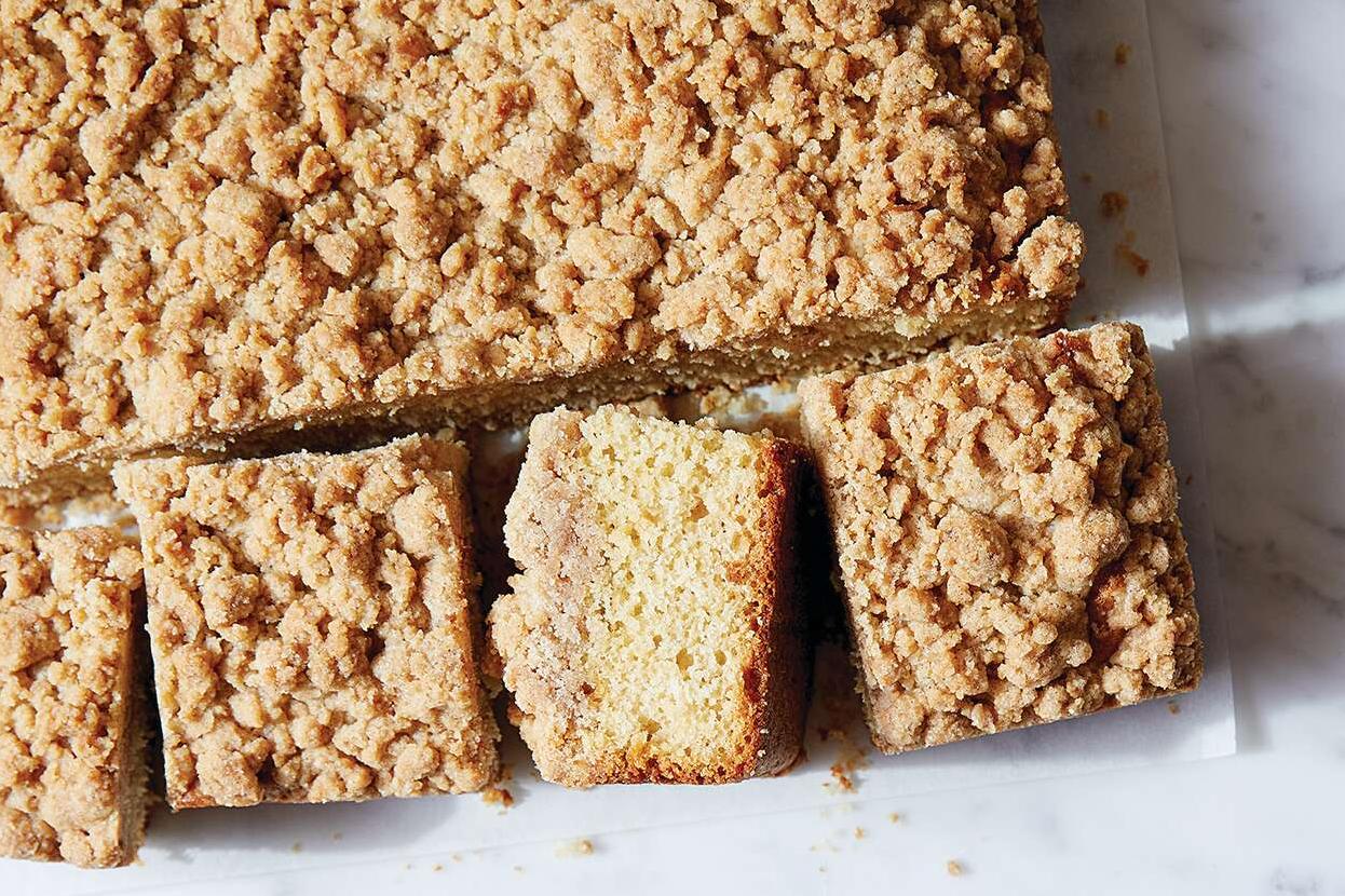  The crumbly streusel topping adds a satisfying crunch to every bite.