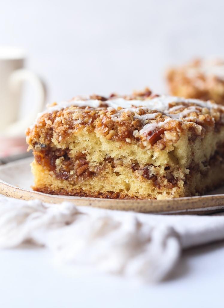  The crumbly streusel topping provides the perfect crunch to balance the softness of the cake