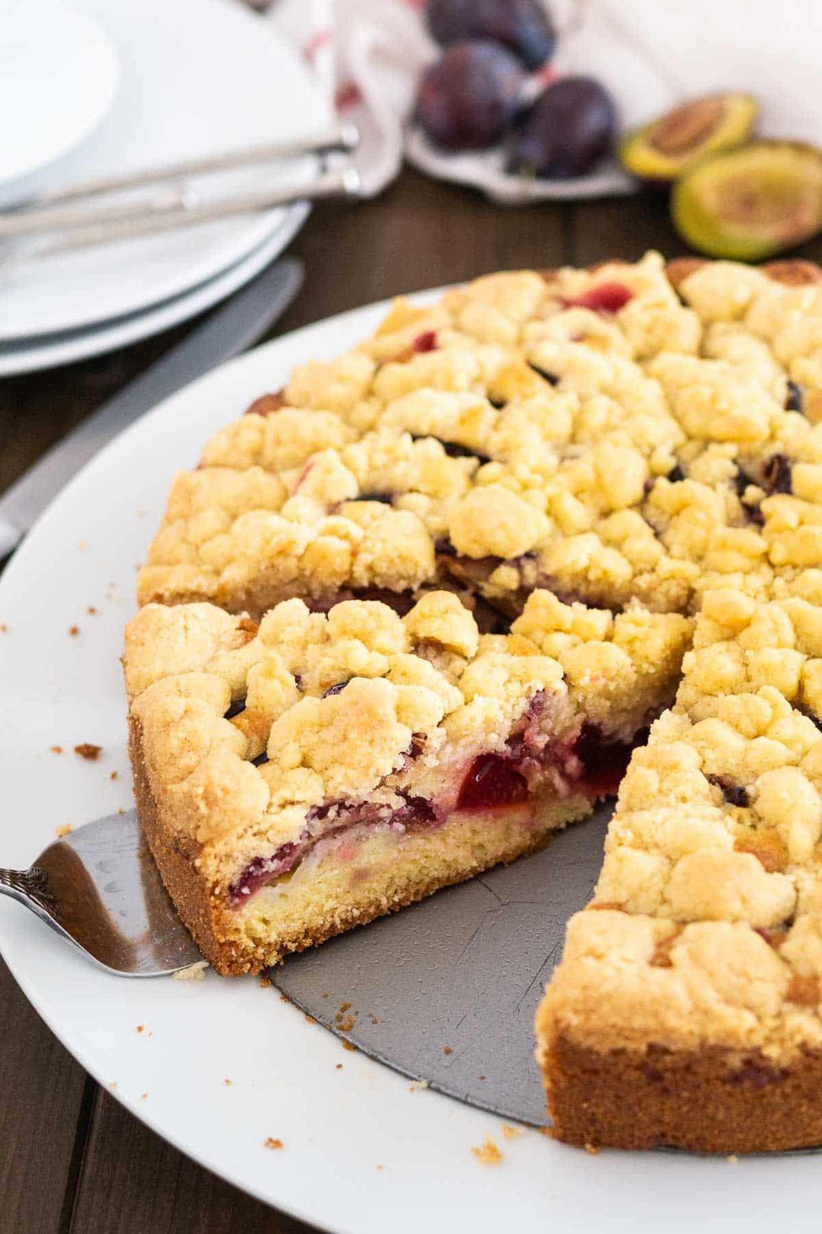 The golden crust is the perfect counterpoint to the juicy plums and crumbled almonds