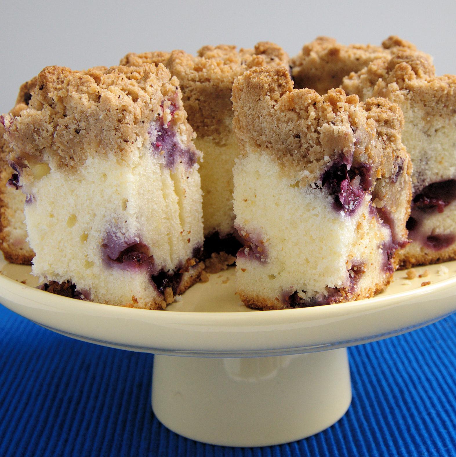  The juicy blueberries add a burst of flavor to this delicious cake.