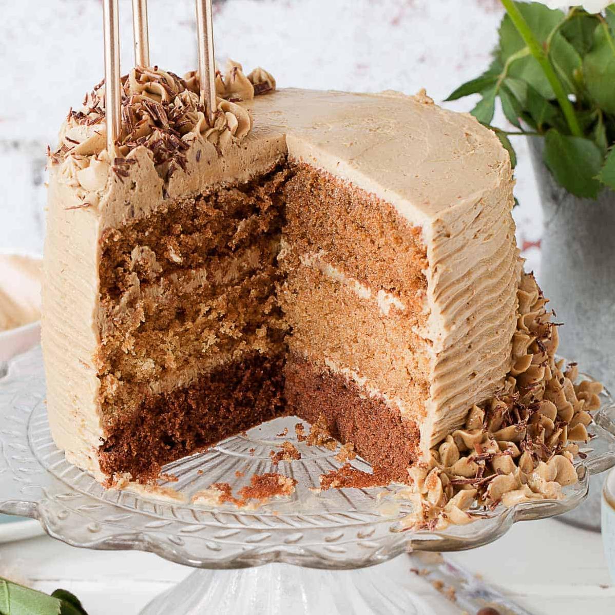  The perfect dessert for any coffee lover, this layer cake is sure to impress your guests.