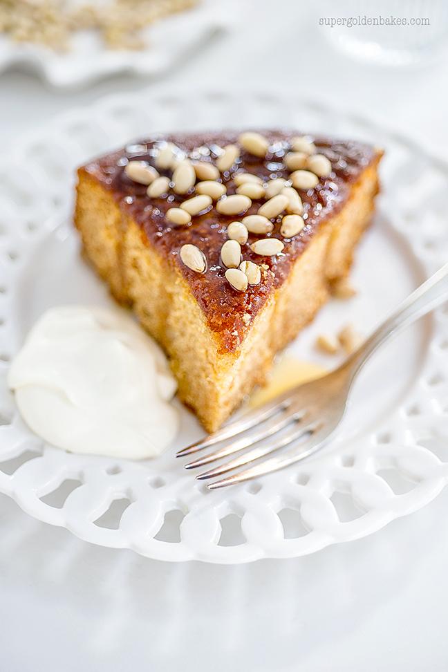  The perfect pairing for your favorite cup of coffee? This honey and pine nut cake, of course!