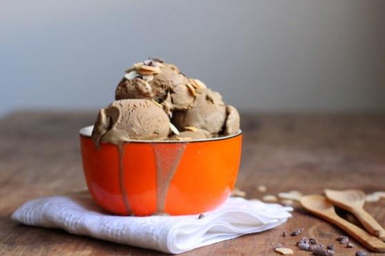  The silky smooth texture of the ice cream is fully complemented by the richness of the coffee and almond flavors.
