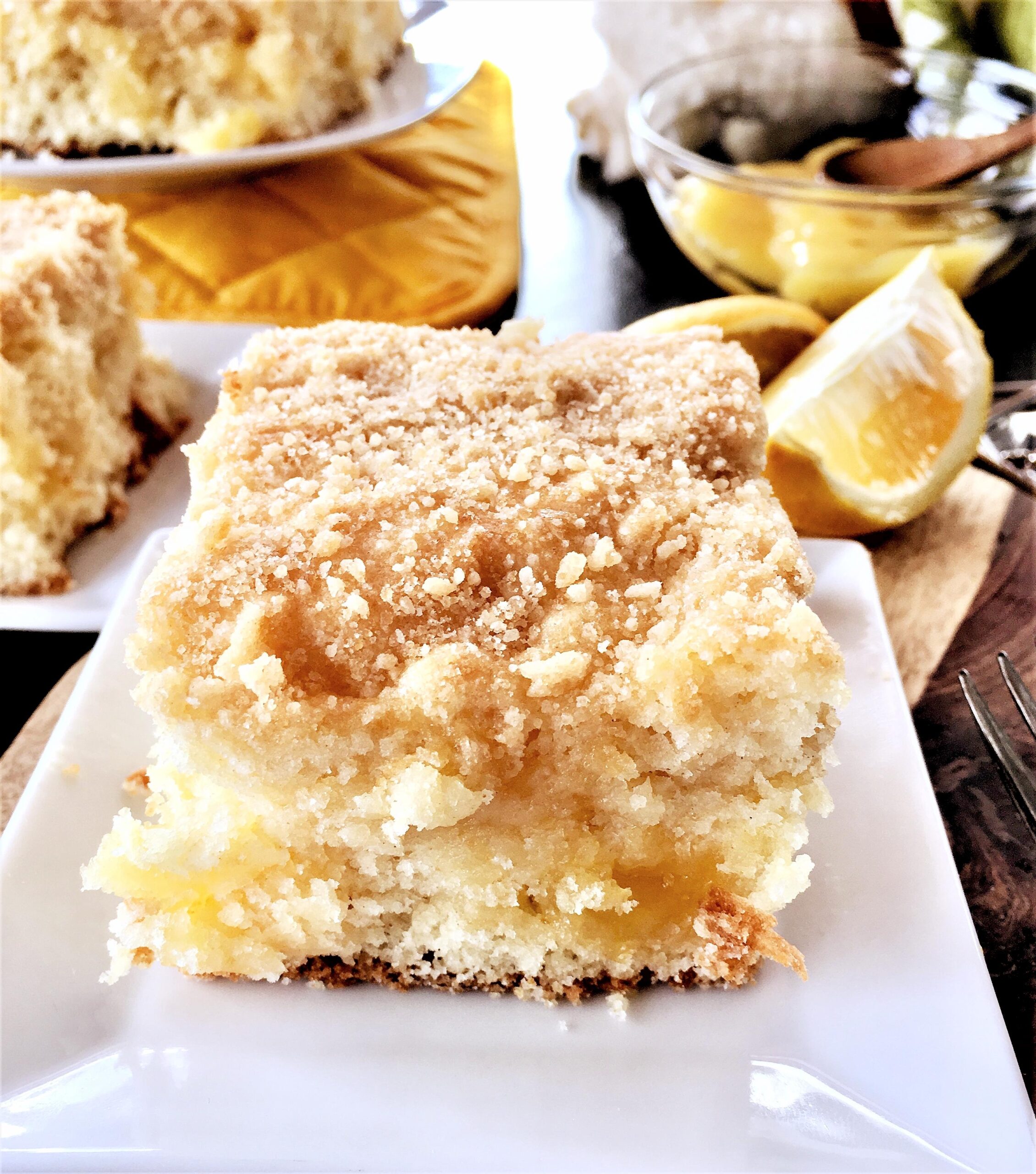  The vibrant yellow zest of Meyer lemons adds a refreshing twist to this classic coffee cake recipe.