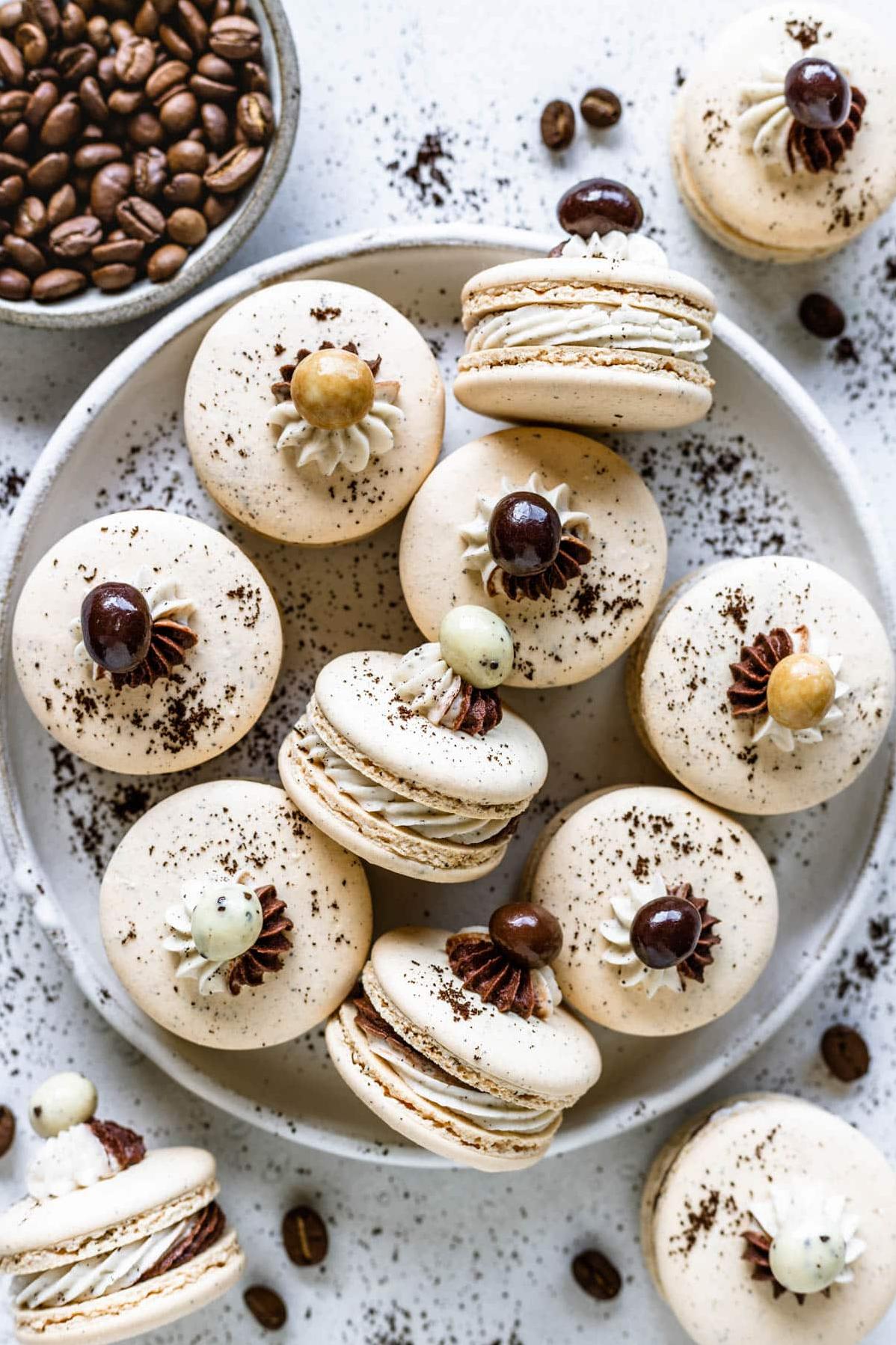  These coffee almond macaroons are the perfect treat for coffee and cookie lovers alike!