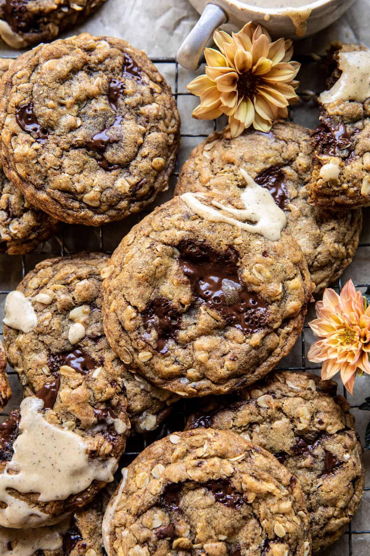  These cookies are chewy and hearty with the addition of oats and coffee.