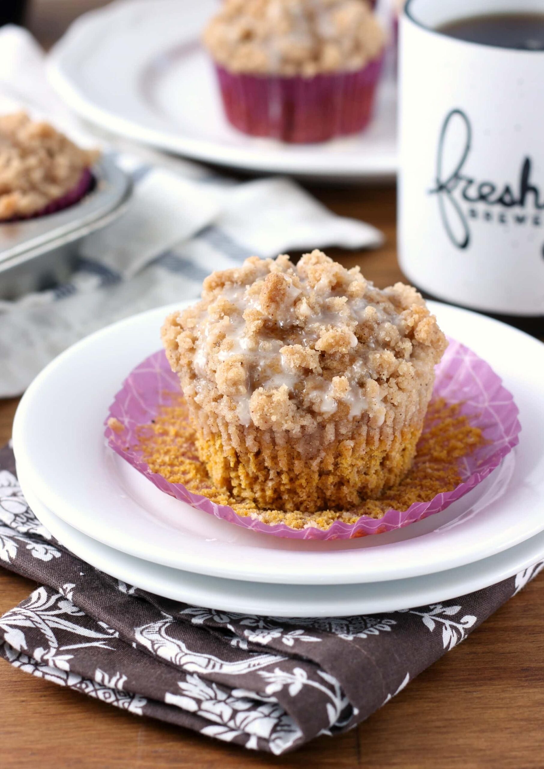  These muffins are the perfect blend between a classic coffee cake and a pumpkin spice latte.