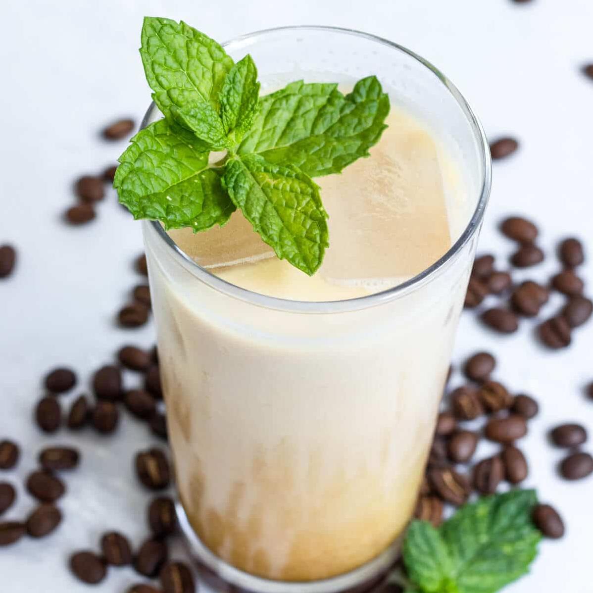  These summer vibes call for a glass of Iced Mint Coffee.